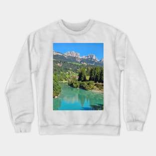 Dolomites lake view Crewneck Sweatshirt